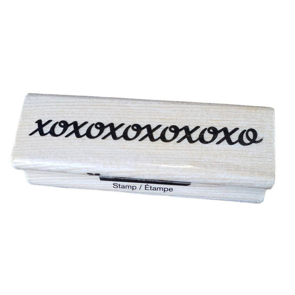 Valentine Love XO Words Craftsmart Border Wood Mounted Rubber Stamp - Picture 1 of 8